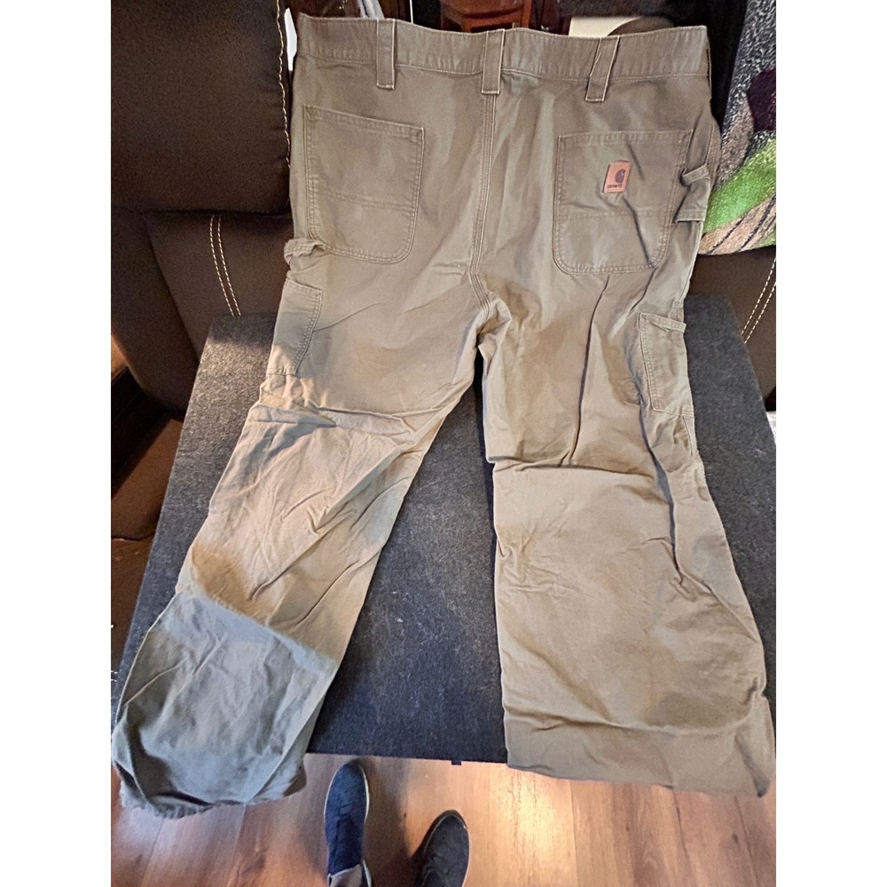 Carhartt 1213 261377 A1 8181 LBR Khaki Dungaree Fit Work Pants Mens 42x34 - Picture 6 of 6